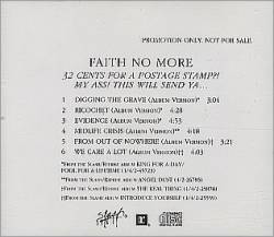 Faith No More : 32 Cents for a Postage Stamp?! My Ass! This Will Send Ya...
